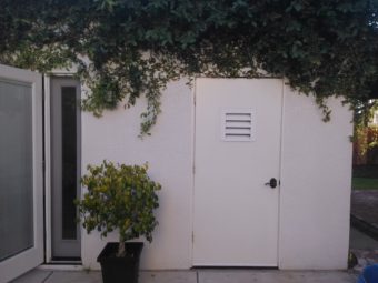 Doorway of tiny guest house